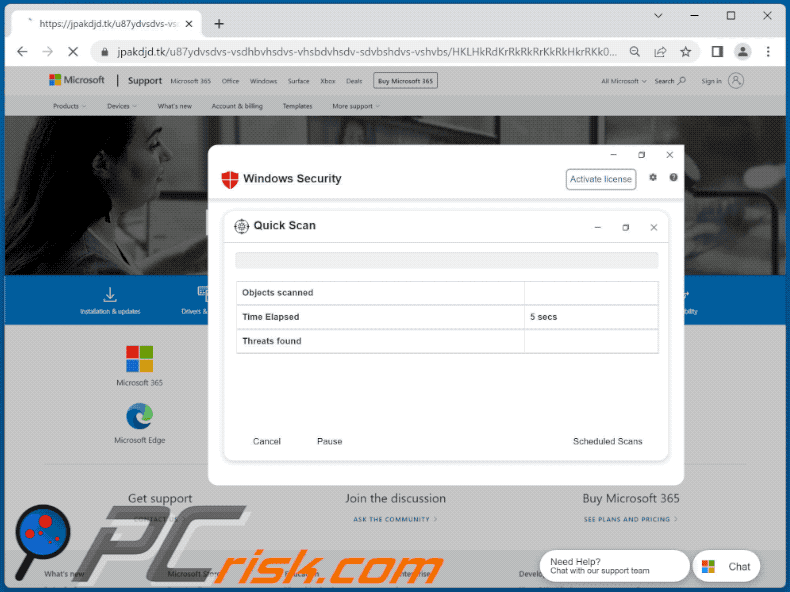 Apar|encia da fraude Pirated Windows Software detected in this Computer (GIF)