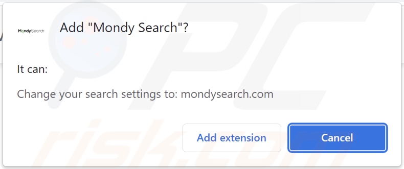 sequestrador de navegador Mondy Search a pedir permissões