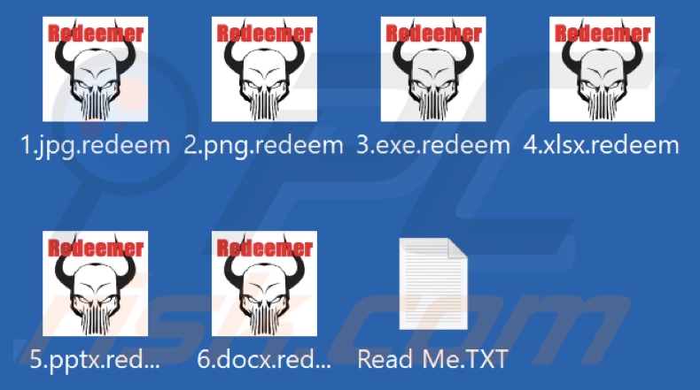 Ficheiros encriptados pelo ransomware Redemer 2.0 (extensão .redeem)