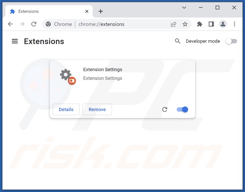 Removendo Extension Settings do Google Chrome passo 2