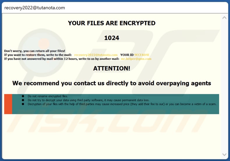 janela pop-up do ransomware Po