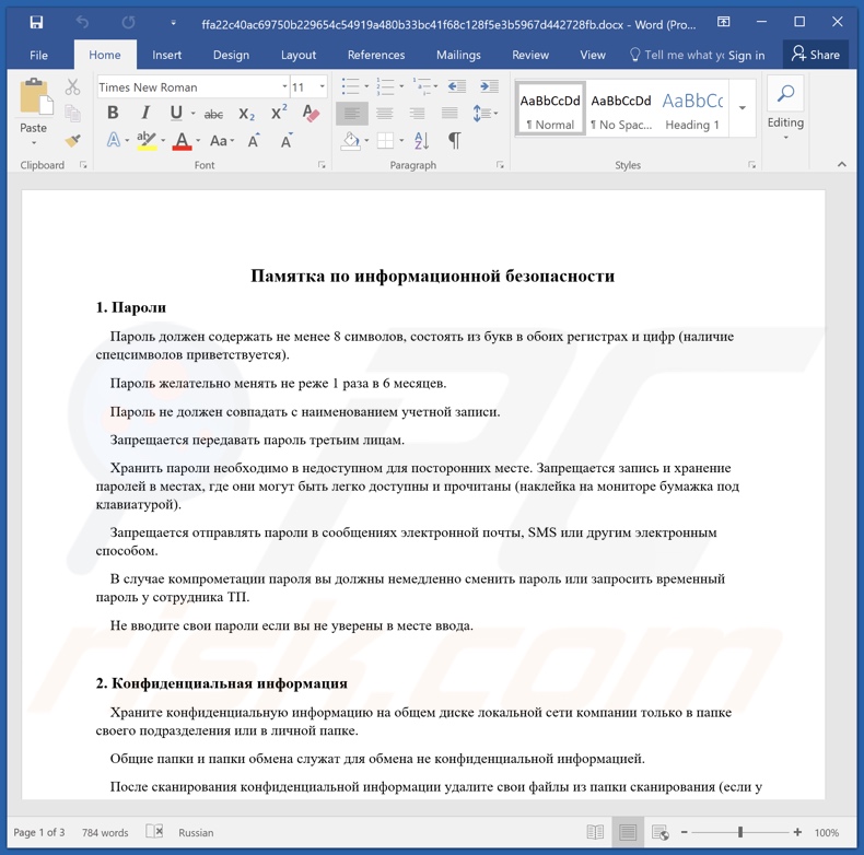 Documento MS malicioso distribuindo malware Woody