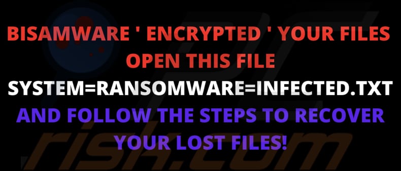 fundo do ambiente de trabalho do ransomware BISAMWARE 