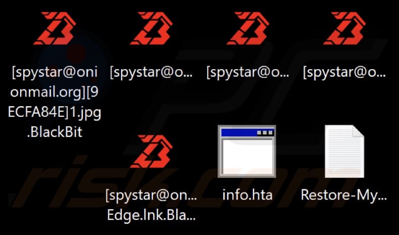 Ficheiros encriptados pelo BlackBit ransomware (.BlackBit extensão)