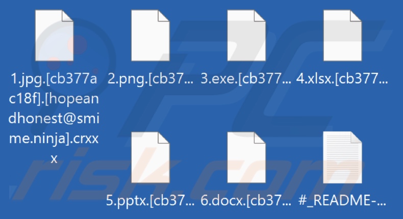 Ficheiros encriptados pelo ransomware CRYPTCAT (extensão .crxxx)