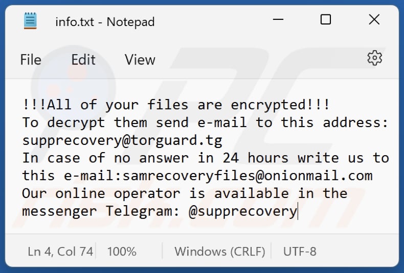 ficheiro txt do ransomware duck (info.txt)