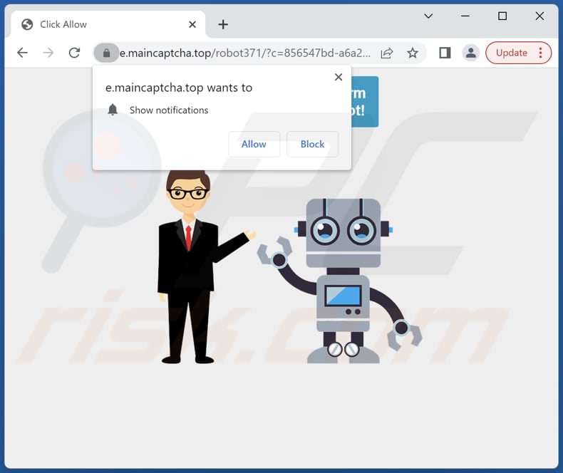 outra variante dos anúncios maincaptcha.top