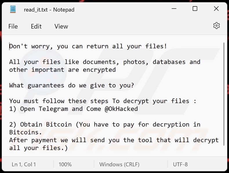 OkHacked ransomware nota de resgate (read_it.txt)