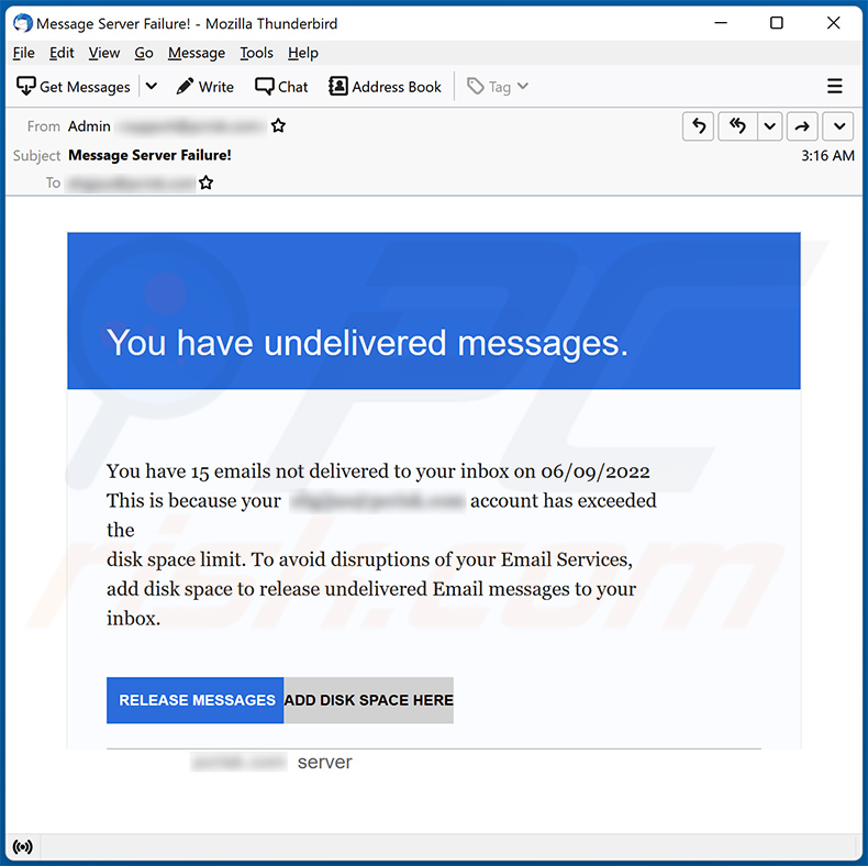 Spam com o tema Undelivered mail utilizado para promover um site de phishing (2022-09-08)