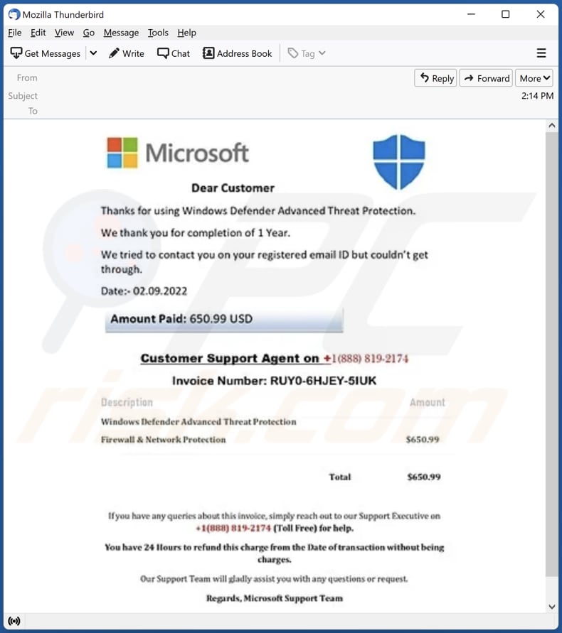fraude por email Windows Defender Advanced Threat Protection