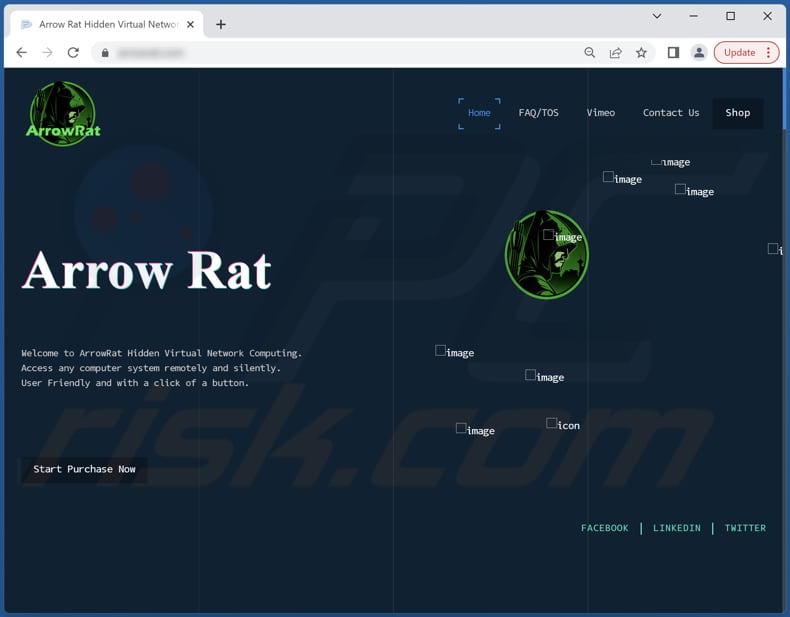 site do malware ArrowRAT