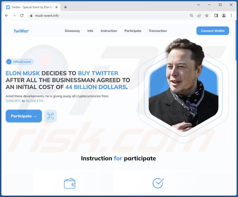 fraude ELON MUSK Twitter Giveaway