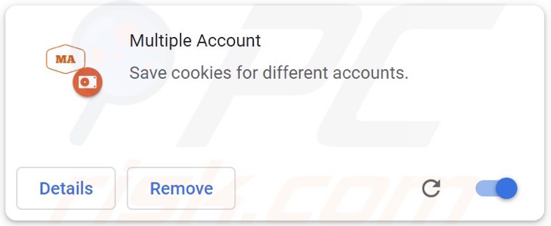 extensão do navegador de tipo adware Multiple Account