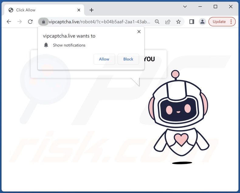 redireccionamentos pop-up de vipcaptcha[.]live