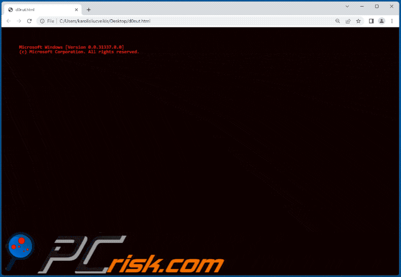 Aparência da nota de resgate do ransomware D0nut (d0nut.html)