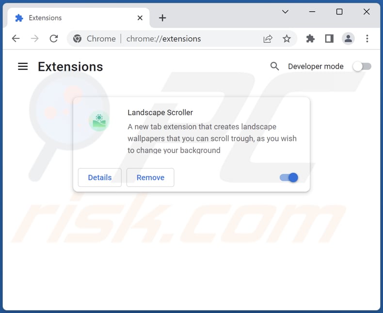 Remoção de extensões Google Chrome relacionadas com search.landscapescroller.net