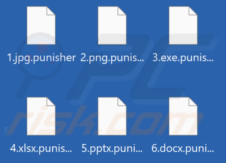 Ficheiros encriptados pelo ransomware Team Punisher (extensão .punisher)