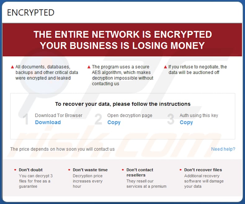 ficheiro do ransomware Trigona how_to_decrypt.hta