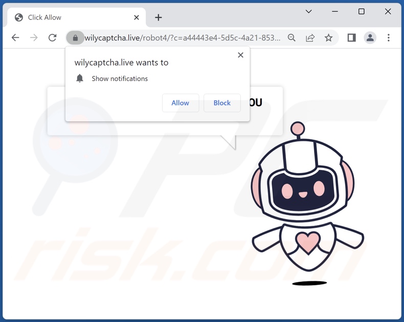 wilycaptcha[.]live redireccionamentos pop-up