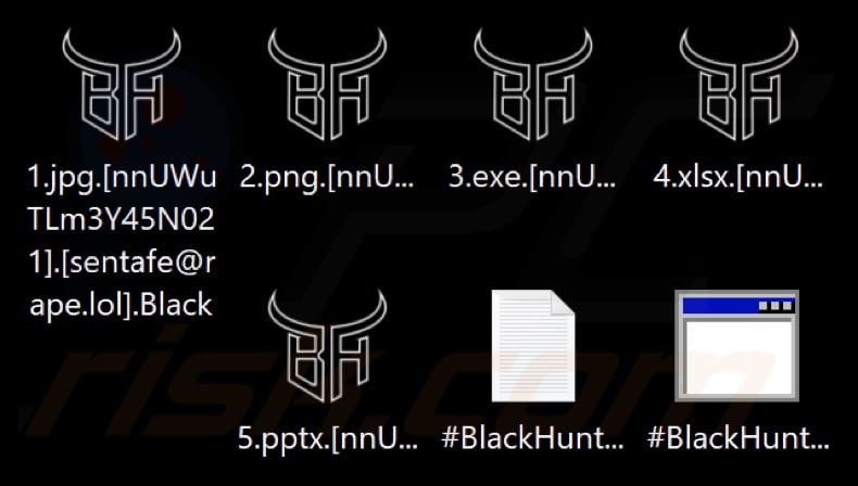 Ficheiros encriptados pelo ransomware Black Hunt (extensão .Black)