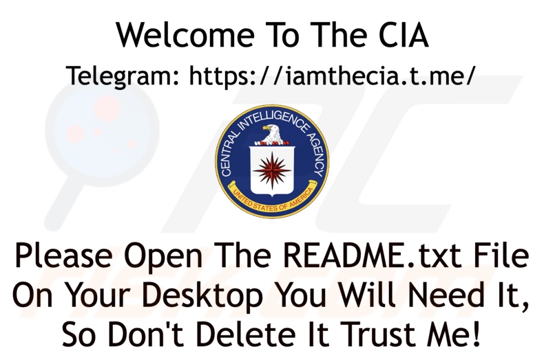 Outra variante do fundo de ecrã do ransomware CIA 