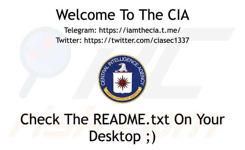 fundo do ecrã do ransomware CIA 