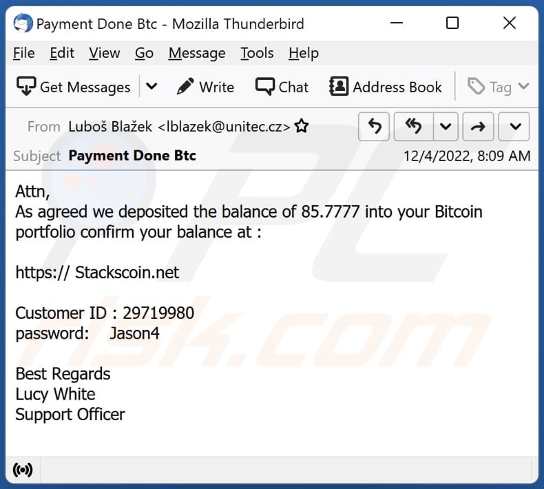 fraude por email Deposit Into Your Bitcoin Portfolio