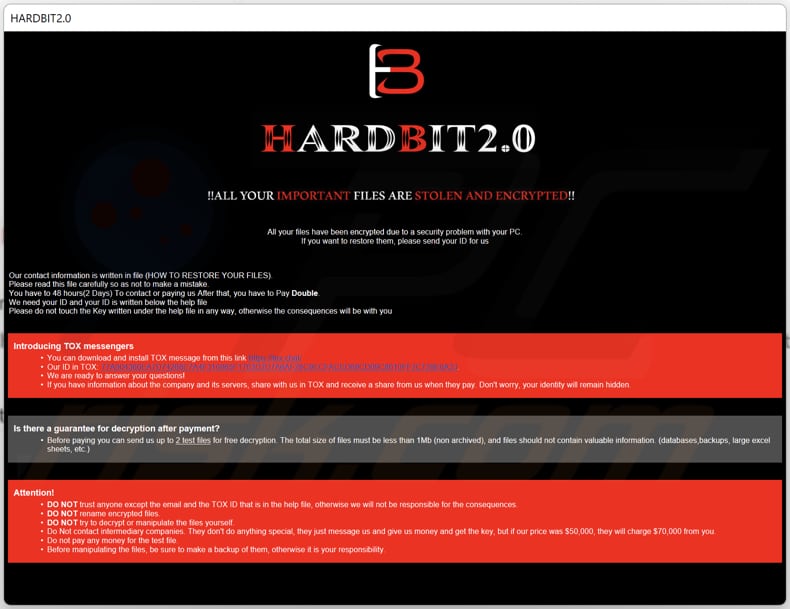 ficheiro HTA do ransomware HARDBIT 2.0 (Help_me_for_Decrypt.hta)