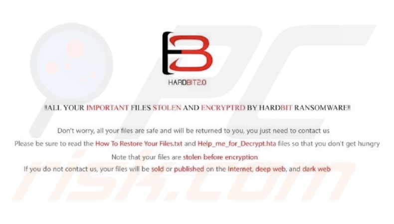 fundo do ambiente de trabalho o ransomware HARDBIT 2.0