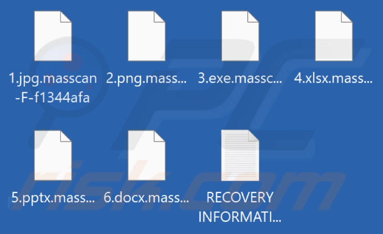 Ficheiros encriptados pelo ransomware Masscan (extensão .masscan-F-ID)