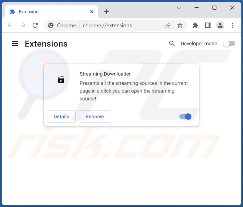 Remoção do adware do Streaming Downloader do Google Chrome passo 2