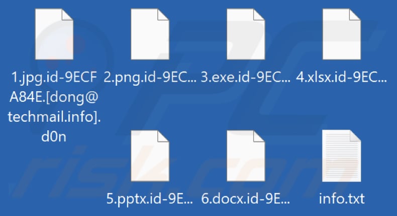 Ficheiros encriptados pelo ransomware D0n (extensão .d0n)