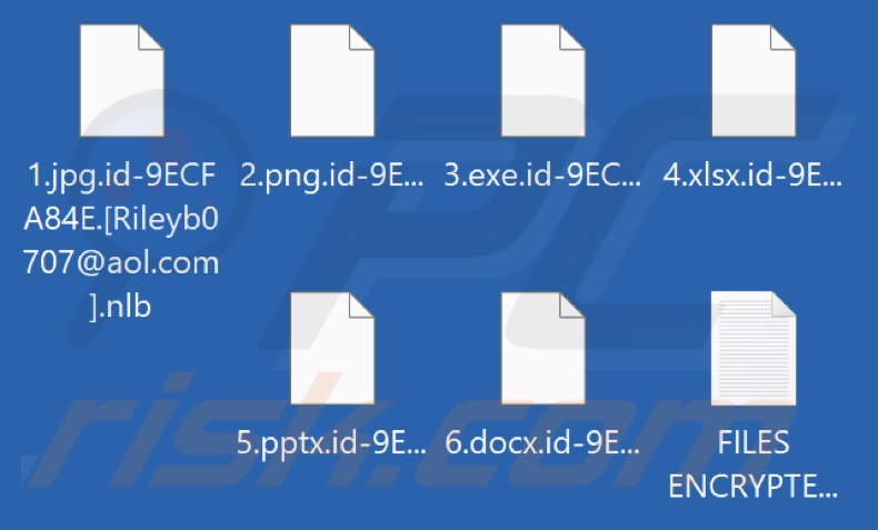 Ficheiros encriptados pelo ransomware Nlb (extensão .nlb)