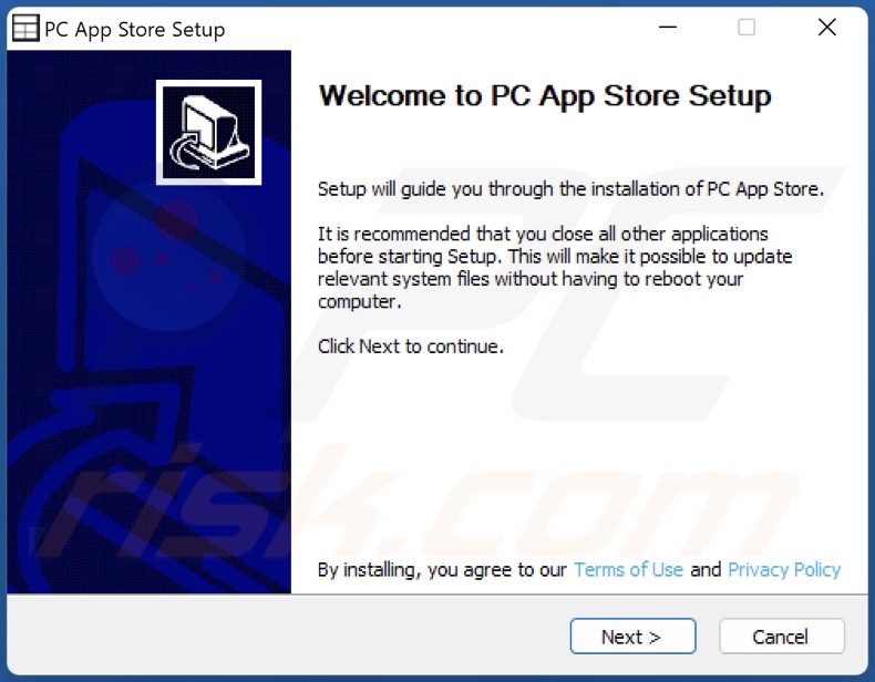 instalador do adware PC App Store