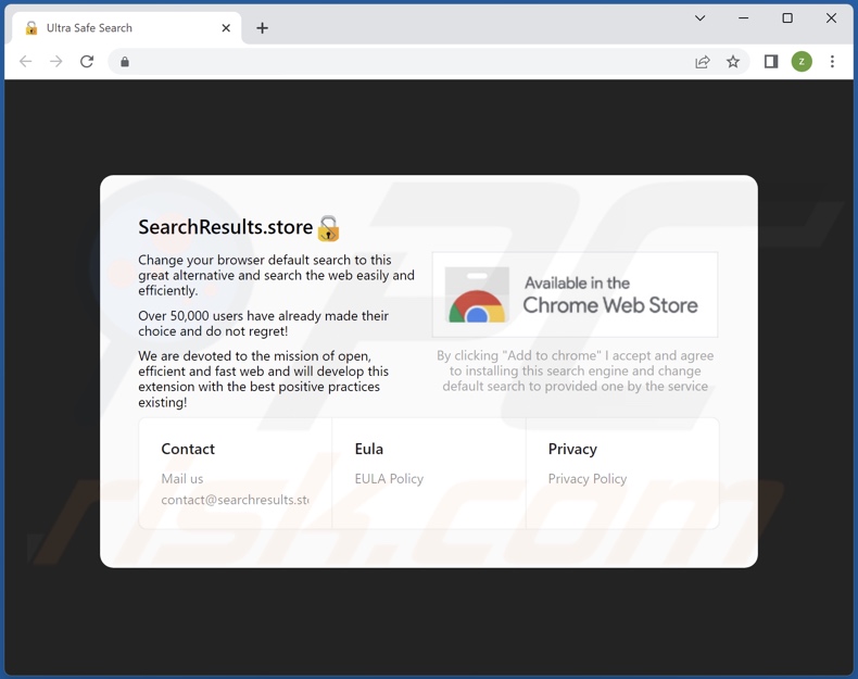 Site utilizado para promover o sequestrador de navegador SearchIT New Tab 