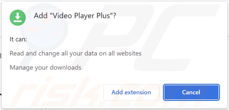 adware Video Player Plus a pedir várias permissões