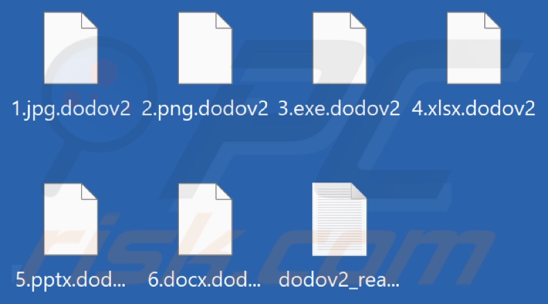Ficheiros encriptados pelo ransomware DODO (extensão .dodov2)