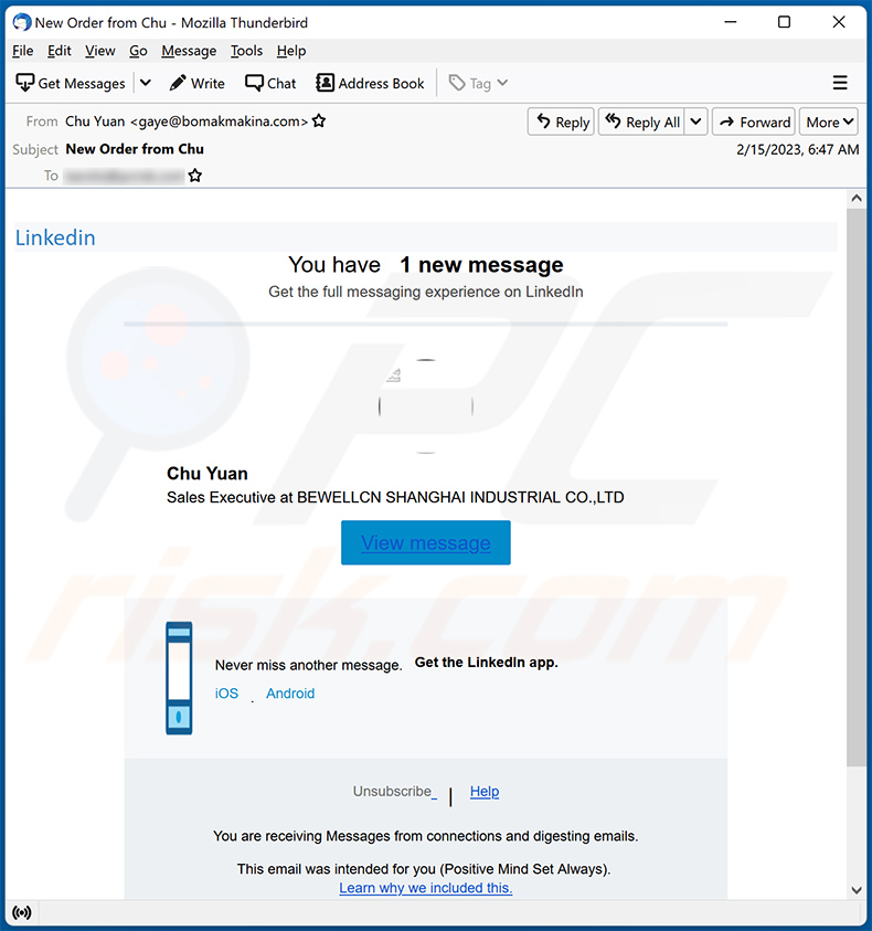 Email de spam LinkedIn (2023-02-22)