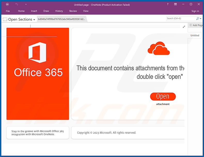 Ficheiro malicioso Microsoft OneNote a difundir Qakbot