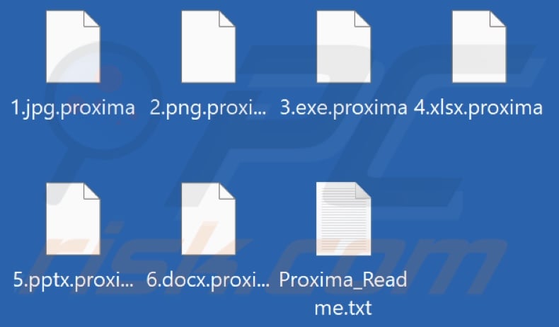 Ficheiros encriptados pelo ransomware Proxima (extensão .proxima)