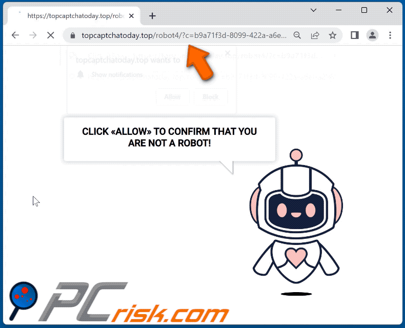 aparência do site topcaptchatoday[.]top (GIF)