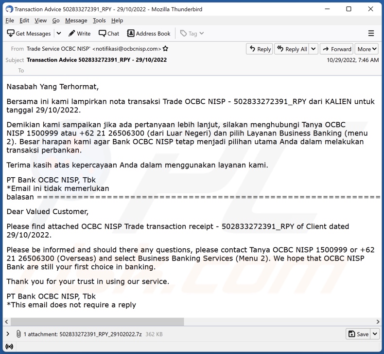 Malware DotRunpeX a distribuir o email de spam
