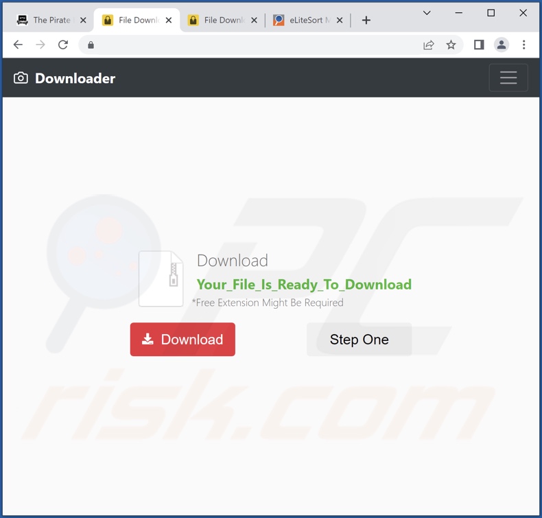 Site fraudulento que promove o sequestrador de navegador Infinity Search