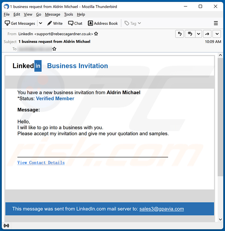 Email de spam LinkedIn (2023-03-06)