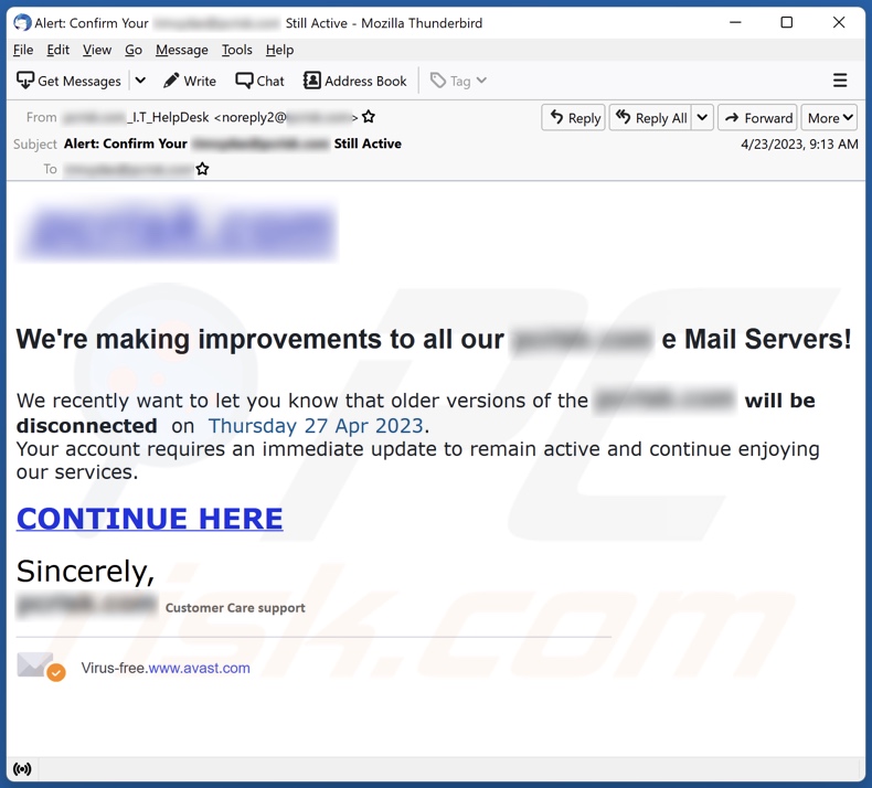 campanha de spam por email Improvements To All Our e Mail Servers