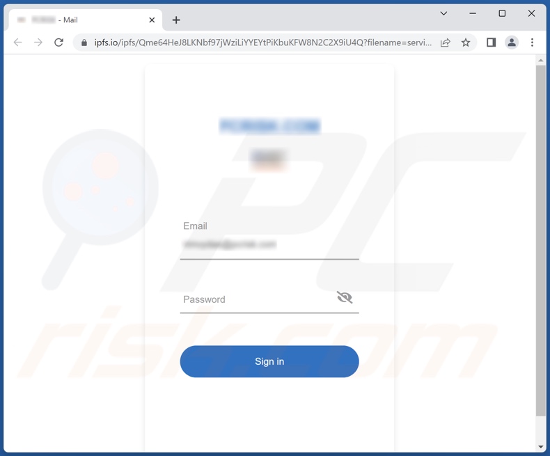 email fraudulento promovido pelo site de phishing Purchase Confirmation 