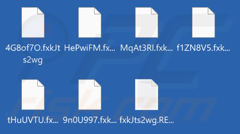 Ficheiros encriptados pelo ransomware Buhti (com o ID da vítima como extensão)