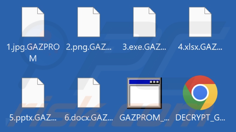 Ficheiros encriptados pelo ransomware GAZPROM (extensão .GAZPROM)