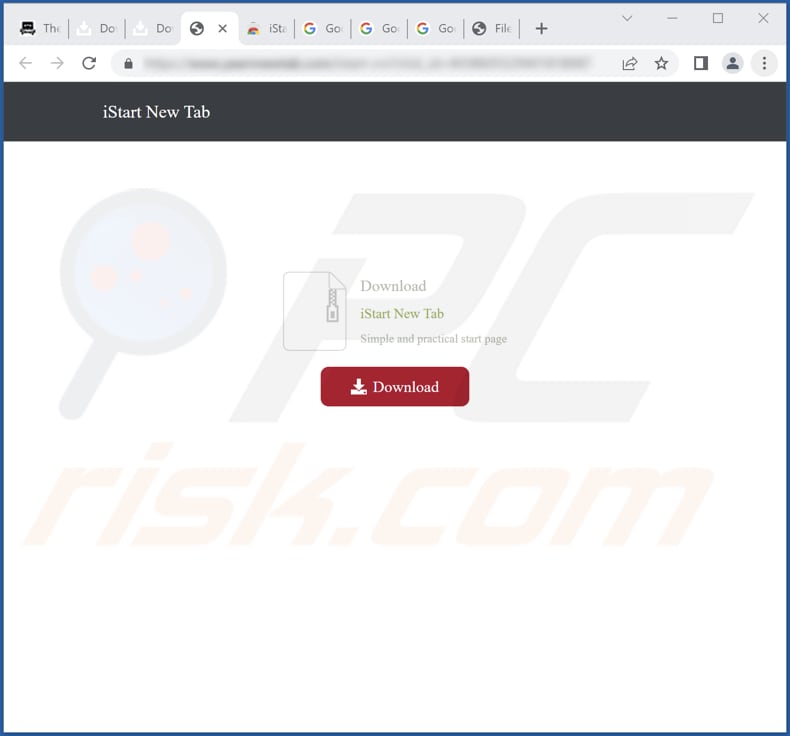 Site usado para promover o sequestrador de navegador iStart New Tab