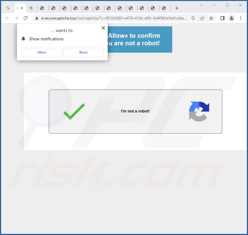 Aparência alternativa do securecaptcha[.]top